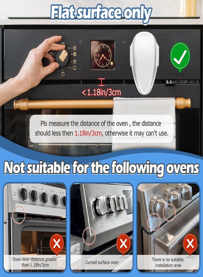MCOTOP Childproof Oven Door Lock, MCOTOP (1 Pack) Oven Safety Lock, Heat-Resistant Material no Tools Need or Drill, Oven Door Lock Child Safety Easy to Install (White) - Image 2
