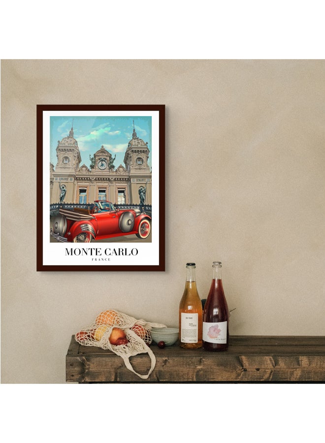 Art Decor Art Decor Framed Fine Art of Monte Carlo Casino Portrait Print Travel Luxury France Landmark Wall Decor for Home Living Room Bedroom Office Studio Hotel and Gifting  - Image 3