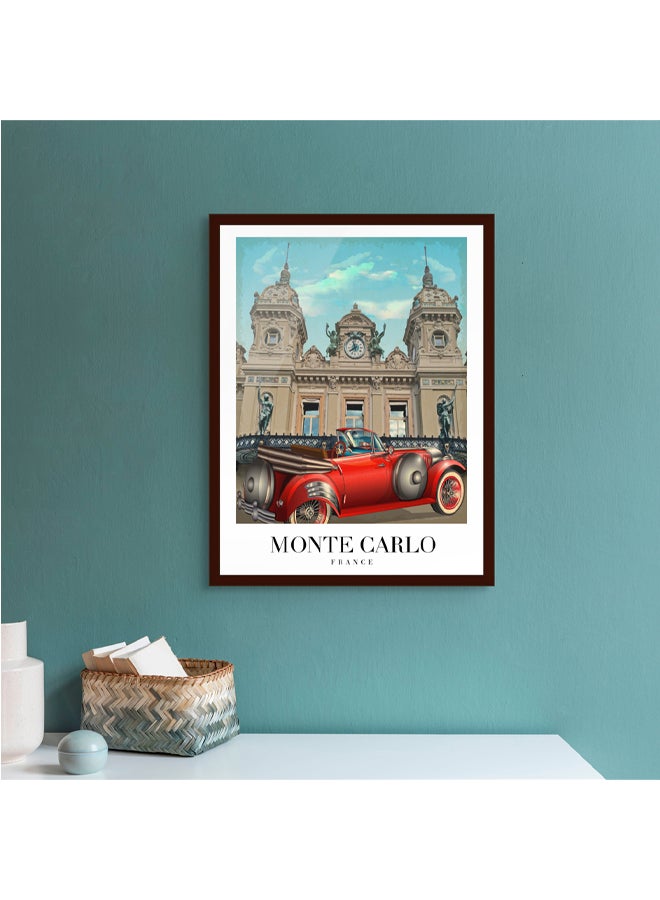 Art Decor Art Decor Framed Fine Art of Monte Carlo Casino Portrait Print Travel Luxury France Landmark Wall Decor for Home Living Room Bedroom Office Studio Hotel and Gifting  - Image 2
