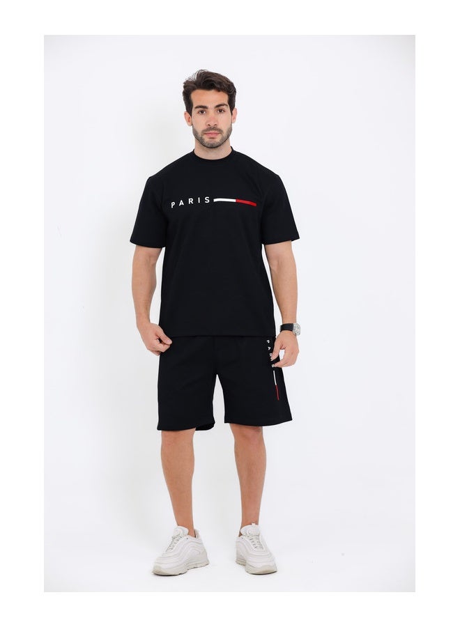 WHITE RABBIT Printed Black Cotton Men Pajama  - Image 1