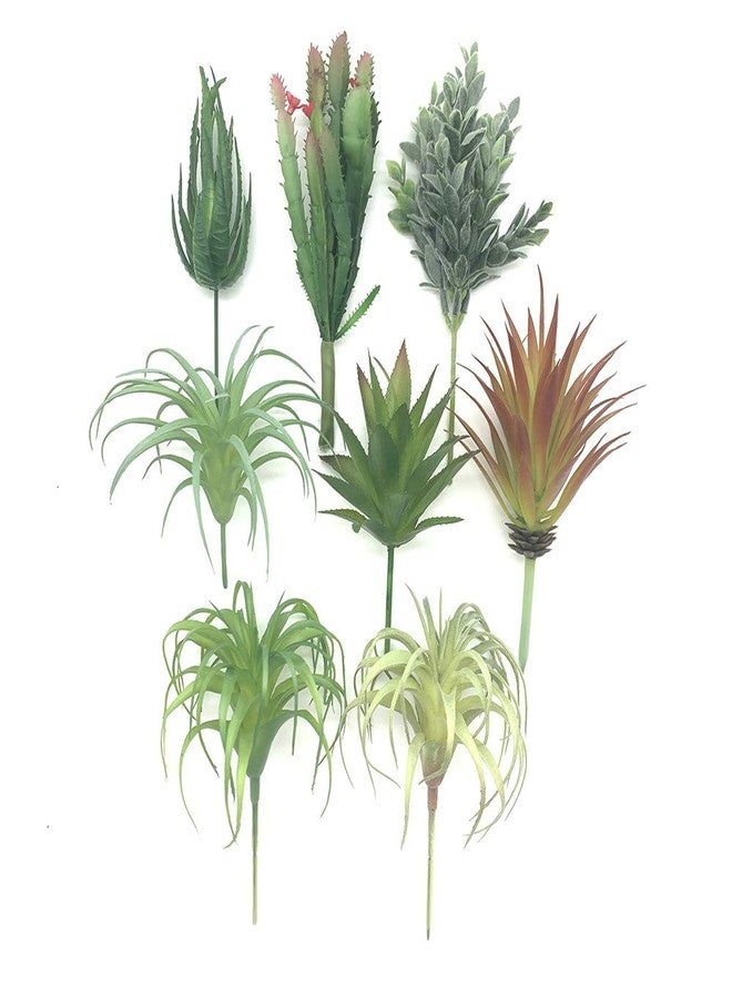 EBUYOM 8 PCS Artificial Succulents Plants Lifelike Air Plants Floral Tree Arrangement Assorted Faux Greenery Artificial Plants Set Garden Home Office DIY Decoration Ornament - Image 3