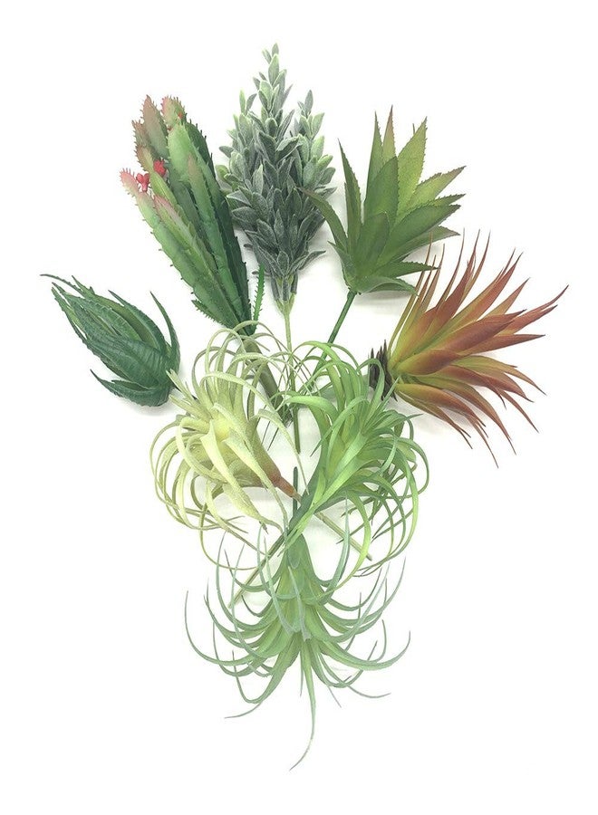 EBUYOM 8 PCS Artificial Succulents Plants Lifelike Air Plants Floral Tree Arrangement Assorted Faux Greenery Artificial Plants Set Garden Home Office DIY Decoration Ornament - Image 1