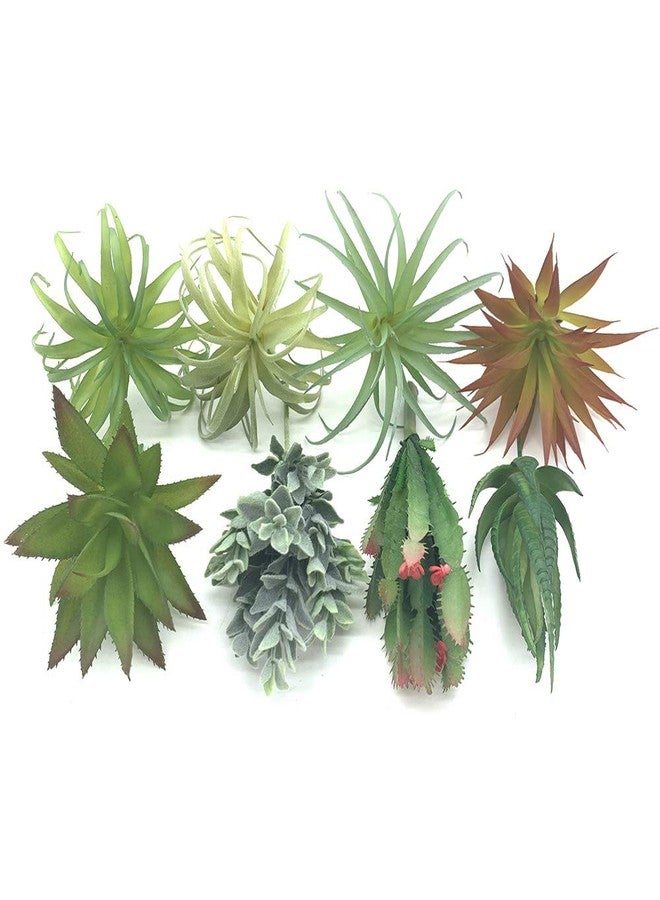 EBUYOM 8 PCS Artificial Succulents Plants Lifelike Air Plants Floral Tree Arrangement Assorted Faux Greenery Artificial Plants Set Garden Home Office DIY Decoration Ornament - Image 2