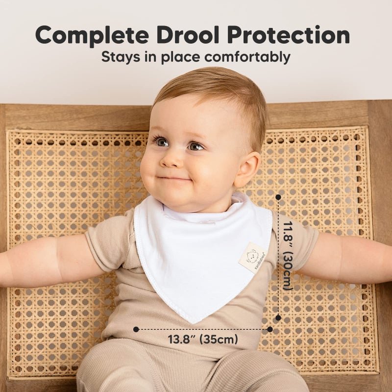 KeaBabies 8-Pack Organic Baby Bandana Bibs for Boys, Girls - Super Absorbent Triangle Baby Bibs for Drooling and Teething Infant, 100% Cotton Extra Soft for Newborn, Infant 0-36 Months (Basics) - Image 5