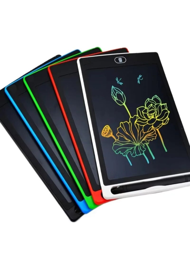 لوح كتابة LCD متعدد الألوان مقاس 8.5 بوصة مع قلم | لوح كتابة رقمي قابل لإعادة الاستخدام | مسح بلمسة واحدة - Image 4