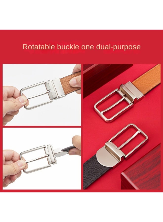 YEARCON Perfect Gift Choice】high-quality Wooden Gift Box With Genuine Leather Men's Belt For Boyfriend - Image 2