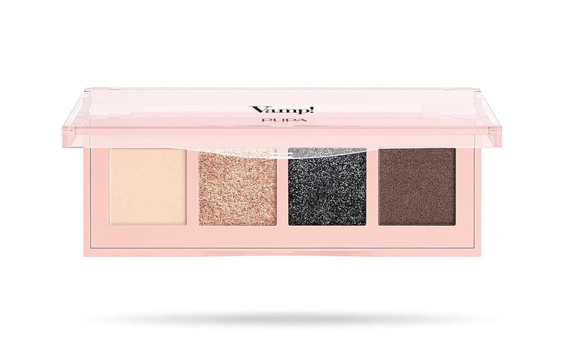 Pupa Milano Vamp! 4 Eyeshadow Palette, 006 Deep Nude, 0.183 oz - Eye Makeup - Matt, Satin, Metallic Finishes - Lightweight - Blends Easily - Talc-Free