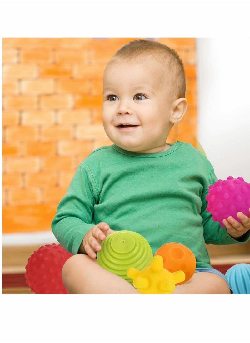 KASTWAVE Baby Sensory Ball, Bath Water Toys Textured Squeeze Soft Balls Squeaks Grasp Ball Great Variety Buddies BPA Free Developmental Newborn for Kids Babies Toddlers 6PCS  - Image 2