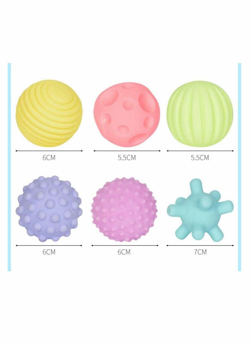 KASTWAVE Baby Sensory Ball, Bath Water Toys Textured Squeeze Soft Balls Squeaks Grasp Ball Great Variety Buddies BPA Free Developmental Newborn for Kids Babies Toddlers 6PCS  - Image 5