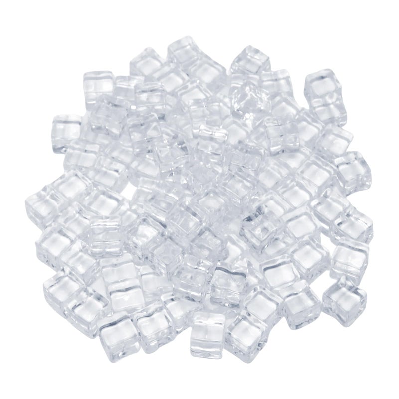 Honbay 100PCS 12mm Lifelike Simulation Acrylic Ice Cubes Artificial Plastic Clear Square Ice Cubes Decorations Realistic Fake Food Models Ornaments for Home Party Tabletop Decoration Photography Prop - Image 1