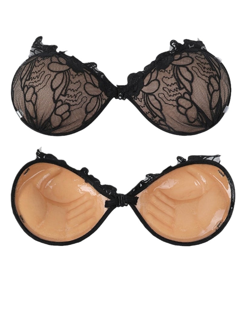 Sticky Bra Thick version Women's Adhesive Invisible Backless Strapless Push Up Bra for A Cup Upgrade Waterproof and Sweatproof Easy to Wear for Women Girls Wedding Dress Full Dress