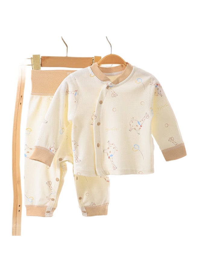 Youqi Newborn Baby Two-Piece Set, Pure Cotton, Autumn Underwear, Newborn Two-Piece Outfit, Full Moon Outfit, Baby Pajamas - Image 2