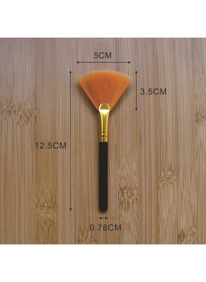 Loquat Computer Cleaning Brush Flat Rod Round Rod Fan Brush Five Finger Brush Large Head Brush Telescopic Brush Keyboard Brush Small Household Appliance Dust Brush-Color:Flat Rod Yellow Tube Yellow Hair Fa - Image 1