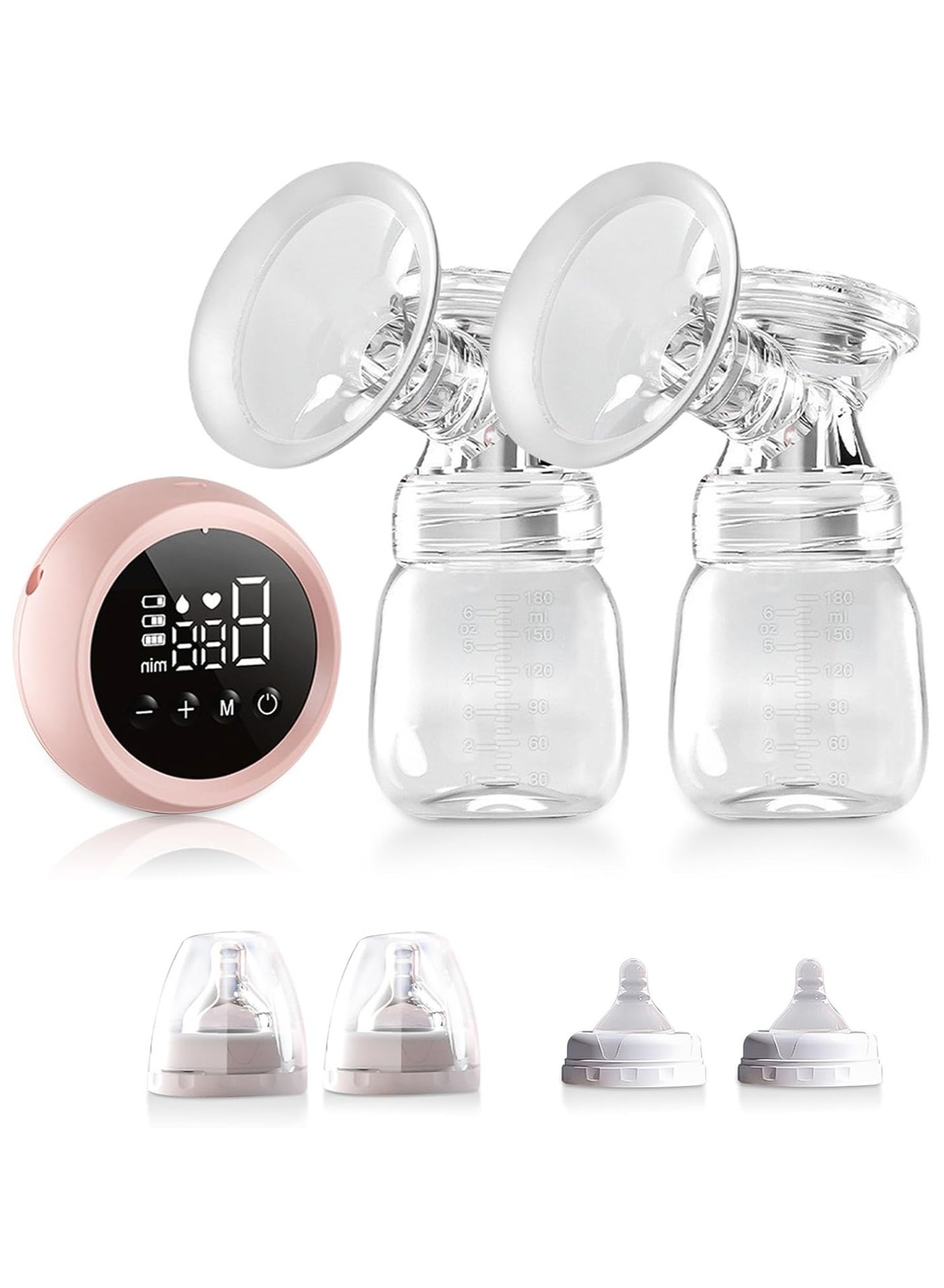 Hands-Free Electric Breast Pump, Two Modes and Nine Levels, Breastfeeding Kit with LED Touch Screen, Double Pump