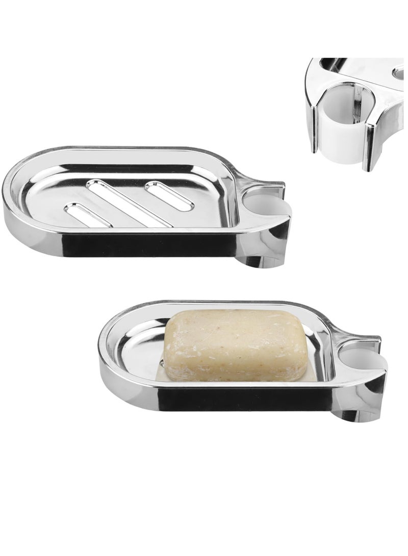 SYOSI Soap Dish Drain, 2 PCS Soap Dish Holder, Soap Saver, Easy Cleaning, for Shower Bathroom & Kitchen Accessories Drill-Free Removable-ABS Robust and Durable - Image 1