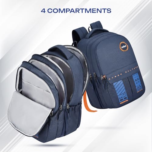 Safari Quadro 43L School bag for Boys and Girls, Office use/travel bag for men & women, Casual 4 Compartment Printed Large Backpack Bags with Armor Base, Organizer, File holder, Rain Cover, Antitheft - Image 2