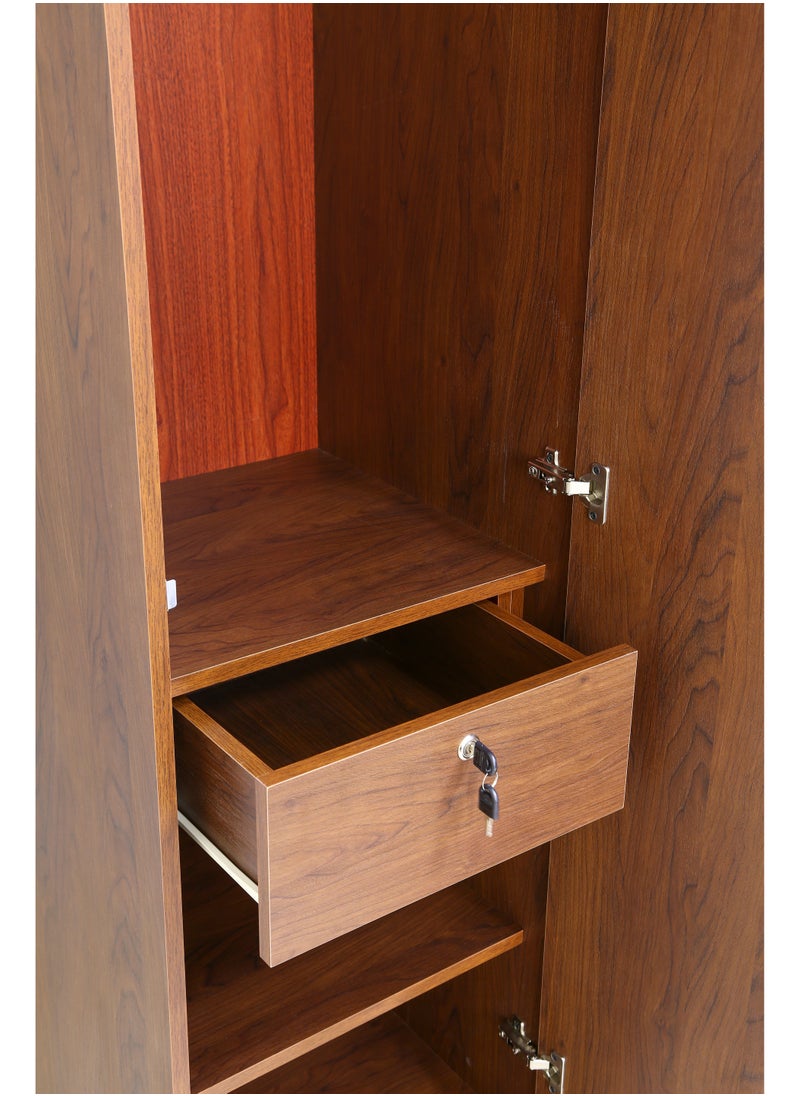 AFT - Single-Door MDF Wardrobe with Lockable Door, Hinges, and Sleek Vertical Design – Ideal for Compact Storage Solutions for clothes. Brown (Arfan) - Image 1