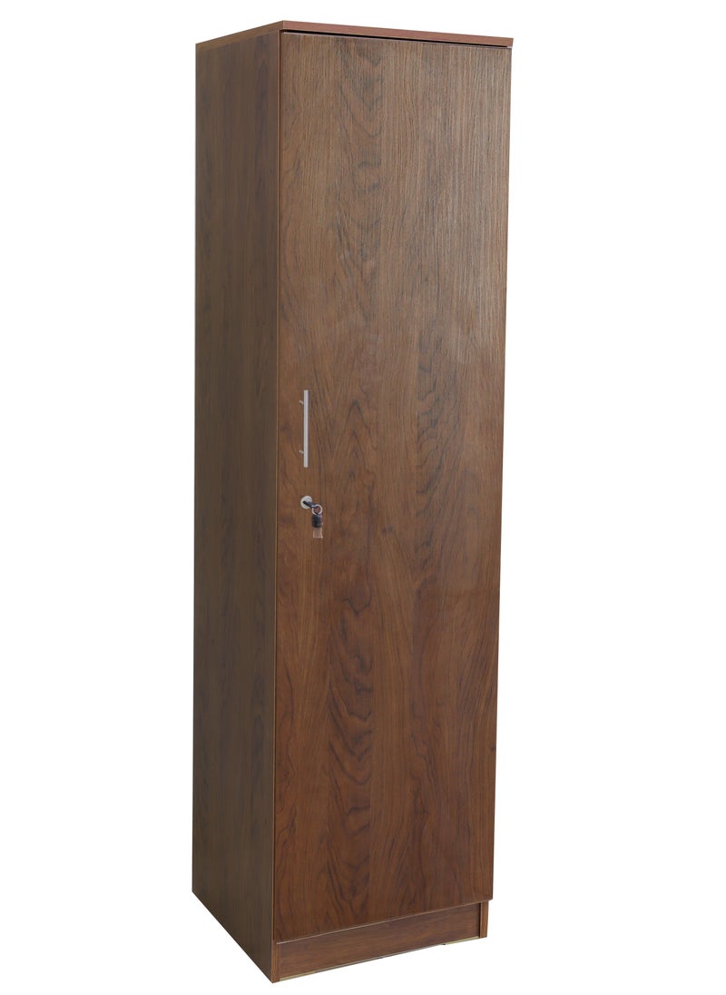 AFT - Single-Door MDF Wardrobe with Lockable Door, Hinges, and Sleek Vertical Design – Ideal for Compact Storage Solutions for clothes. Brown (Arfan) - Image 1
