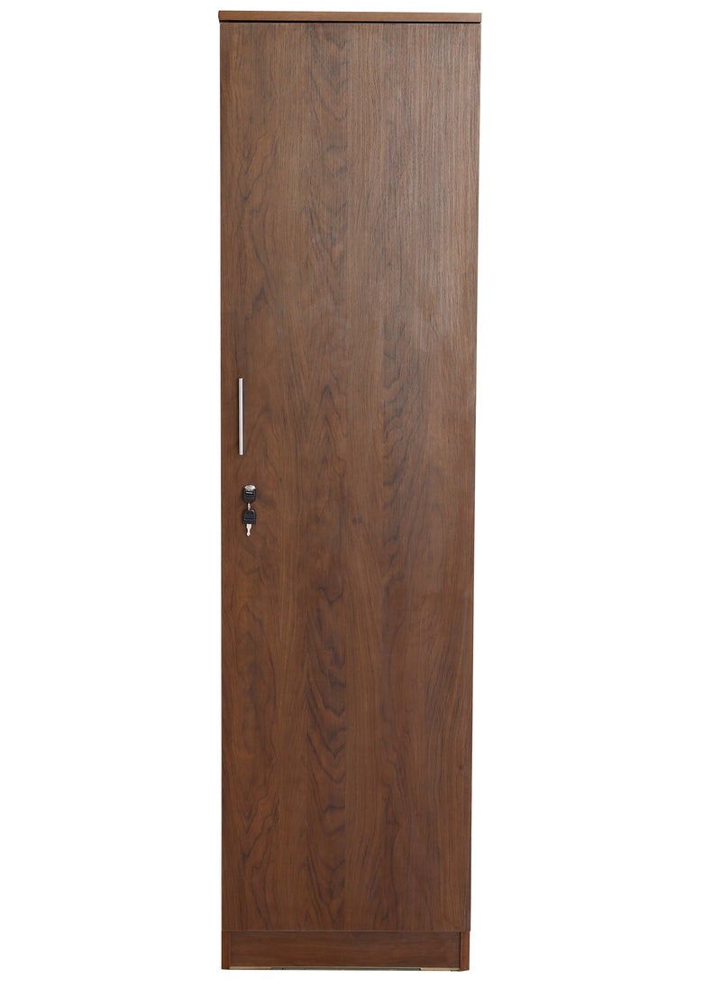 AFT - Single-Door MDF Wardrobe with Lockable Door, Hinges, and Sleek Vertical Design – Ideal for Compact Storage Solutions for clothes. Brown (Arfan) - Image 1