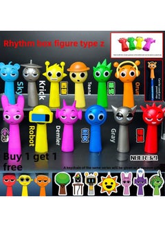 Rhythm Box Hand-held Music Game Sprunki Surrounding Stage 1-10 Simon Wenda Ornaments Model Toy 6-Color:[can Be Used As A Pencil Cap] 12 Types Of Rhythm Box Figures With Free Keychain