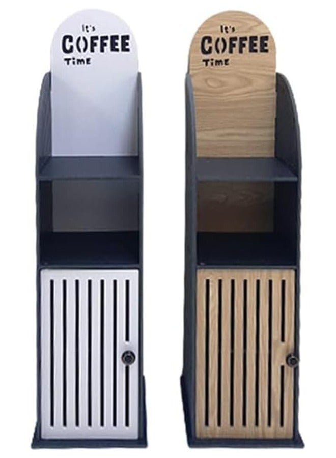 Eworld Compact Coffee Corner, Transform the Living Room, Kitchen and Office with a Small Plastic Coffee Table, Ideal for Coffee Machines, Made of Lightweight Plastic in Chic Black and White - Image 4