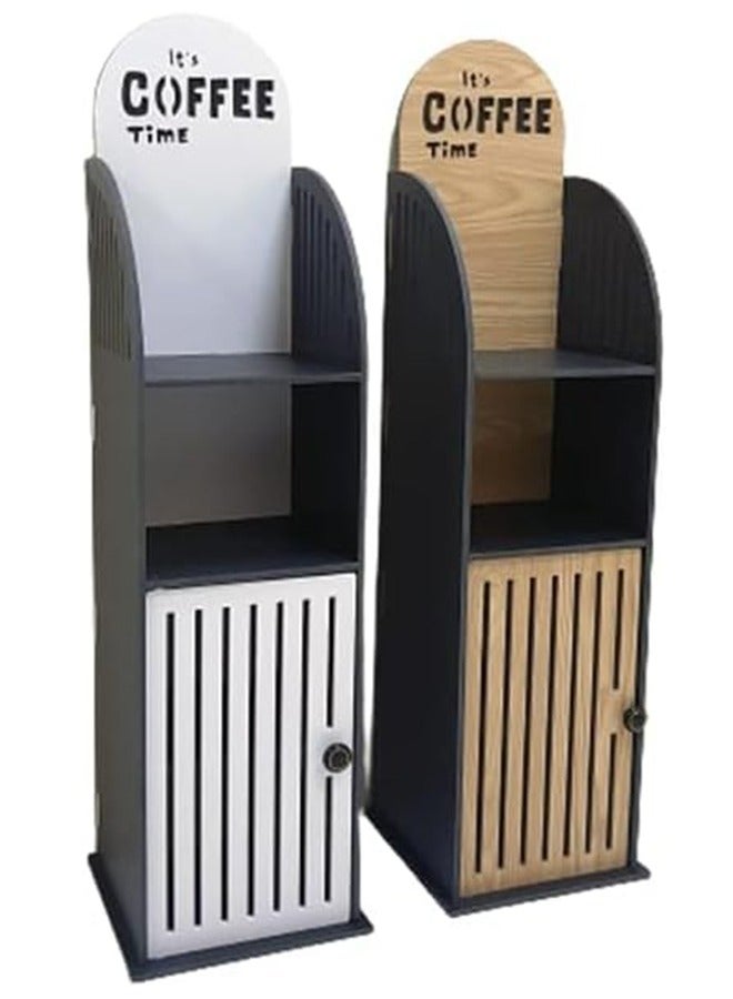 Eworld Compact Coffee Corner, Transform the Living Room, Kitchen and Office with a Small Plastic Coffee Table, Ideal for Coffee Machines, Made of Lightweight Plastic in Chic Black and White - Image 5