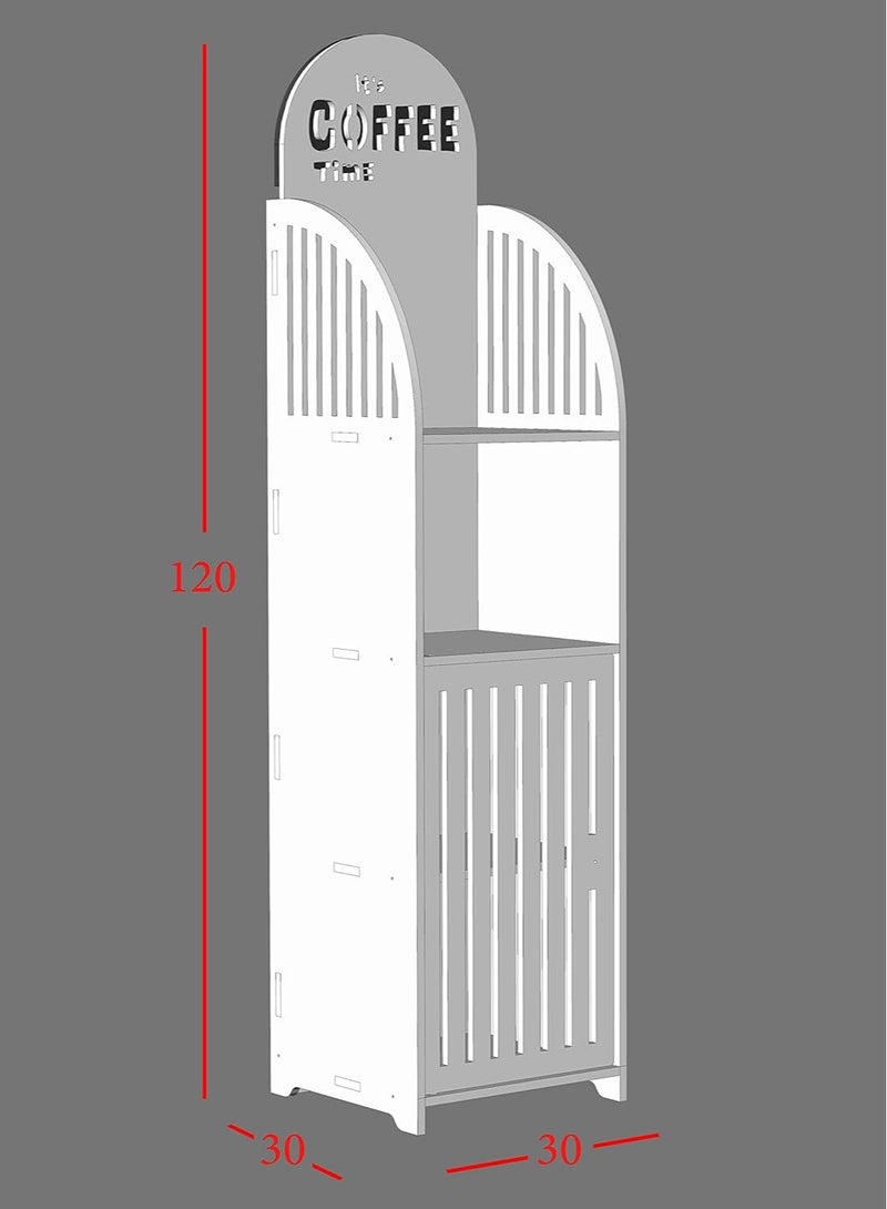 Eworld Compact Coffee Corner, Transform the Living Room, Kitchen and Office with a Small Plastic Coffee Table, Ideal for Coffee Machines, Made of Lightweight Plastic in Chic Black and White - Image 2