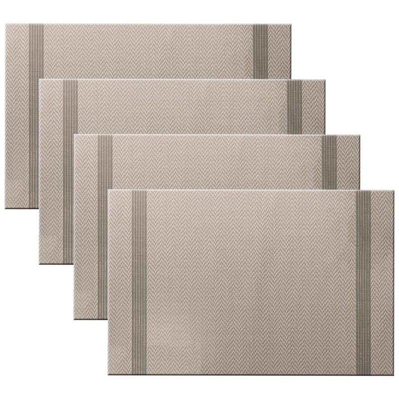 pigchcy pigchcy Placemats Set of 4  Luxurious Elegant Placemats Non-Slip Washable Durable Table Mats for Home/Dining Room Decoration (Light Brown 18 X 12 inches)  - Image 1