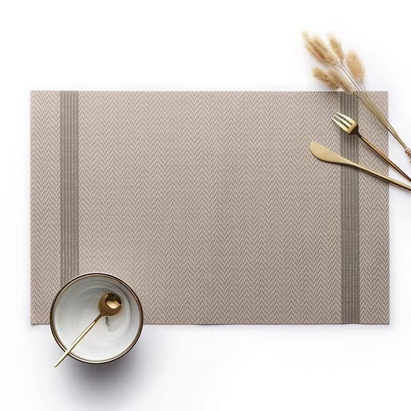 pigchcy pigchcy Placemats Set of 4  Luxurious Elegant Placemats Non-Slip Washable Durable Table Mats for Home/Dining Room Decoration (Light Brown 18 X 12 inches)  - Image 4