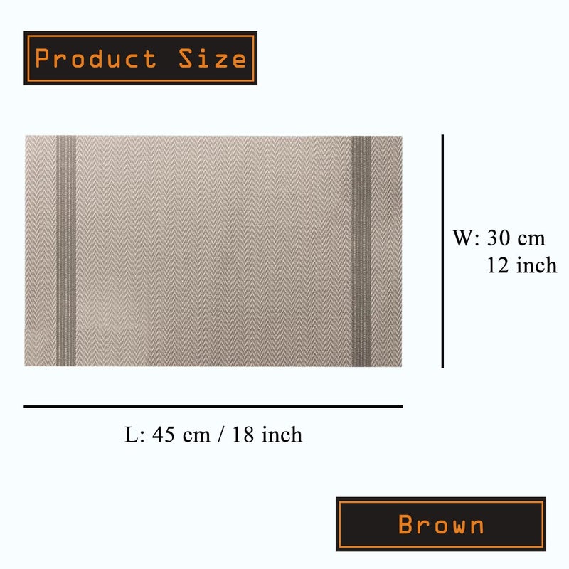 pigchcy pigchcy Placemats Set of 4  Luxurious Elegant Placemats Non-Slip Washable Durable Table Mats for Home/Dining Room Decoration (Light Brown 18 X 12 inches)  - Image 2
