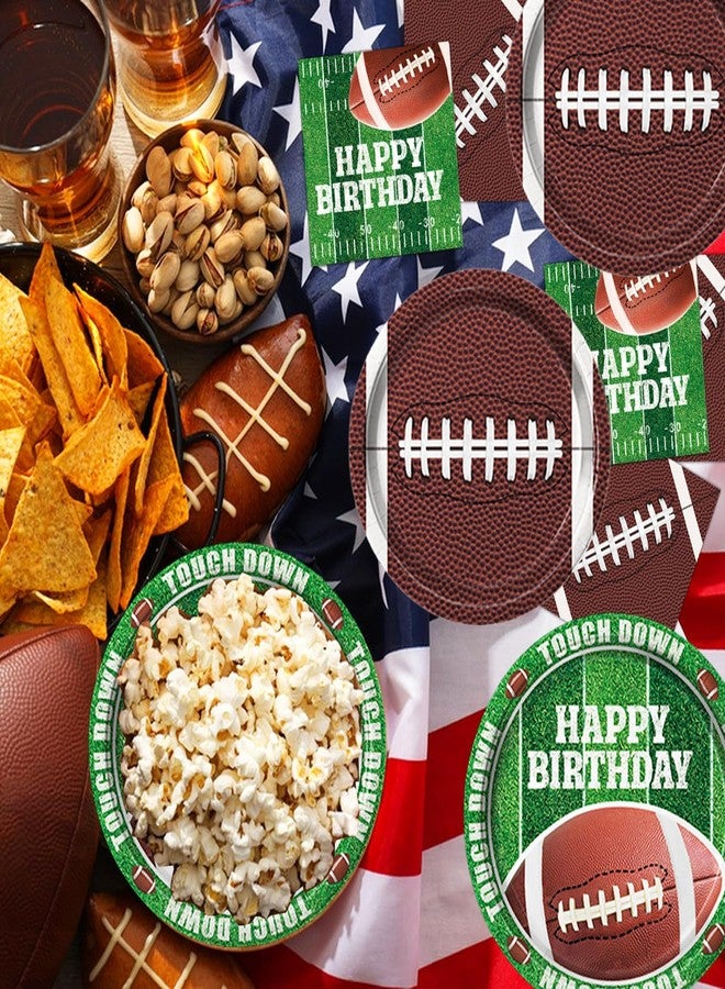 QIYANPAX Football Birthday Party Decorations, Football Party Supplies Includes Plates, Napkins, Cups, Banner, Balloons, Tablecloth for Football Birthday Party Football Game Day, Serve 20 - Image 4