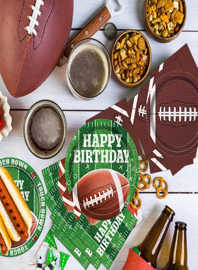QIYANPAX Football Birthday Party Decorations, Football Party Supplies Includes Plates, Napkins, Cups, Banner, Balloons, Tablecloth for Football Birthday Party Football Game Day, Serve 20 - Image 3