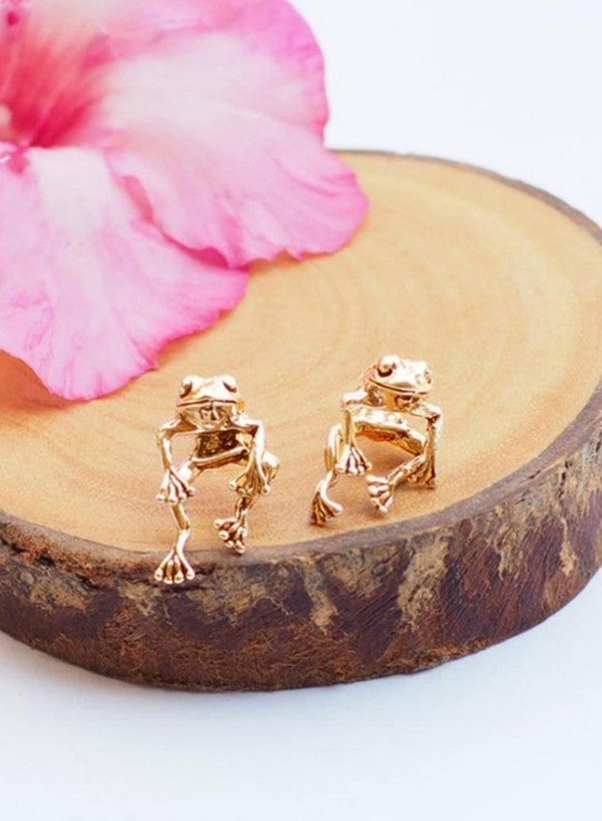 Frodete Gold Frog Earring, Copper Metal, Cute Animal Design, Hypoallergenic, for Women & Teens, Christmas Gift 2023 - Image 5