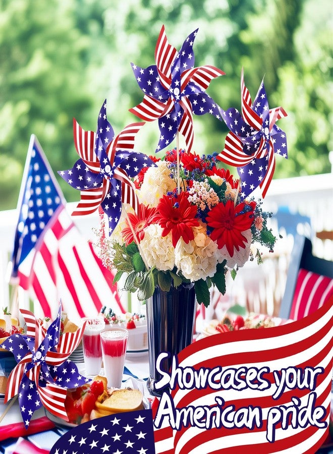 VEKDA 12 Pack 4th of July Decorations Outdoor Pinwheels, Patriotic Decor Red White and Blue Decorations Wind Spinner for Yard Garden,Independence Day, Memorial Day, Veteran's Day - Image 5