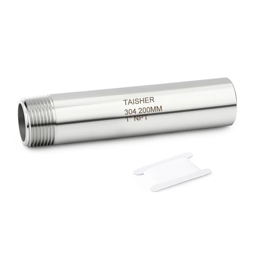 TAISHER 1PCS 304 Stainless Steel Pipe Fittings 1 NPT Male Threaded 8 Length Weld Nipple Cast Pipe - Image 1
