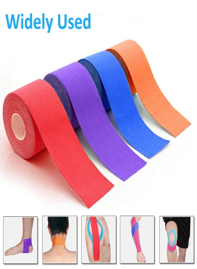 SenseYo 4 Pack Kinesiology Tape, Athletic Tape Supports Protects Muscles, Knees, Shoulders & Plantar Fasciitis, Waterproof & Hypoallergenic Kinesiology Tape (Deep Color) - Image 4