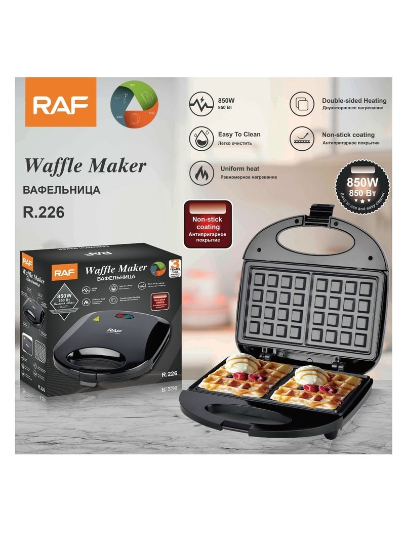 آر إيه أف ماكينة صنع الوافل للتدفئة المنزلية على الوجهين، ماكينة الإفطار متعددة الوظائف، ماكينة الخبز - Image 1