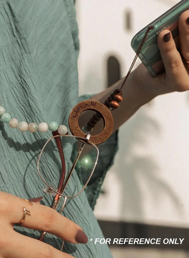 أم أم أيه من معدن الإنسان حامل للهاتف والنظارة من الخرز الخشبي واللؤلؤ - Image 5