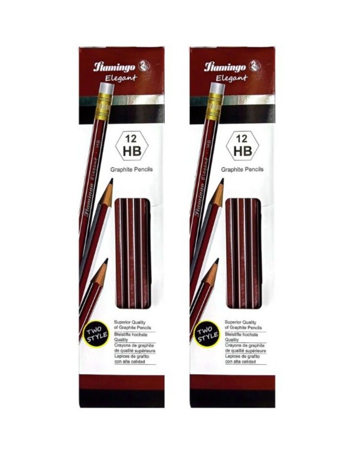 Flamingo 24-Piecs HB Graphite Pencils Sets - Image 2