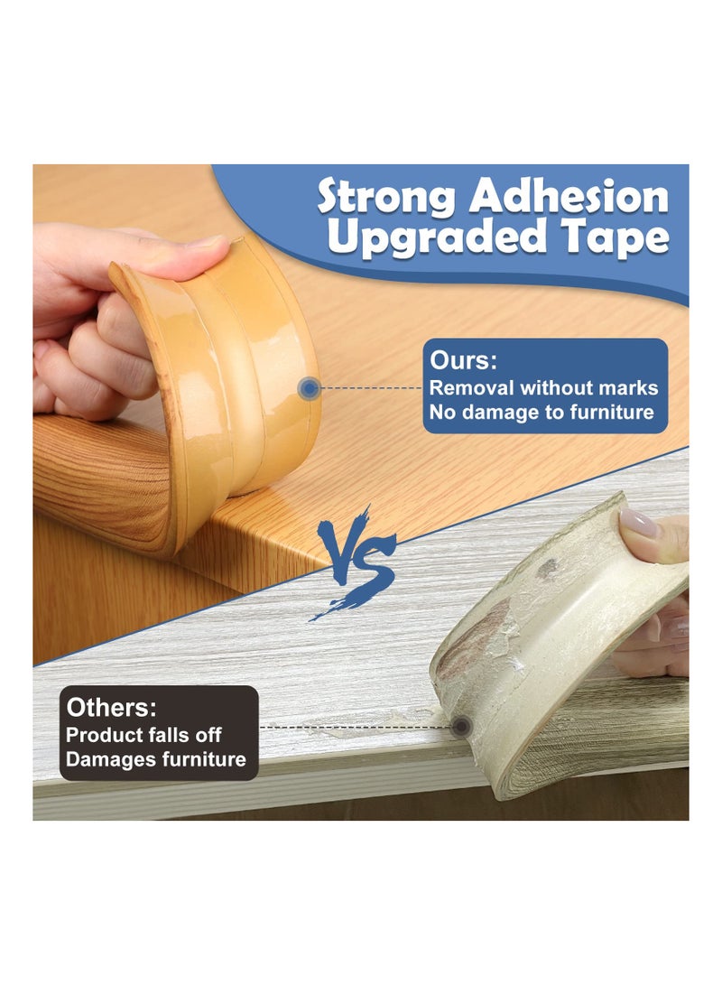 6.6ft Table Edge Protectors, Baby Safety Soft NBR Rubber Foam, Corner Guards for Furniture, Sharp Corner Protection for Cabinets, Tables, Drawers, Includes 1 Roll of Double-Sided Tape (Brown) - Image 4