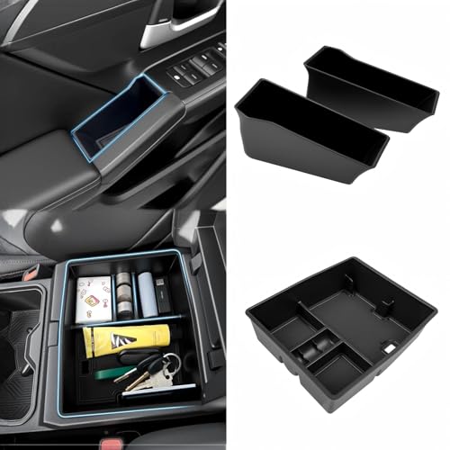 Titibett Console Organizer Door Trays Fit for 2024 2025 2026 Toyota Tacoma Center Console Storage Front Door Handle Insert Compatible with Tacoma Interior Accessories Armrest Box 3PCS - Image 1