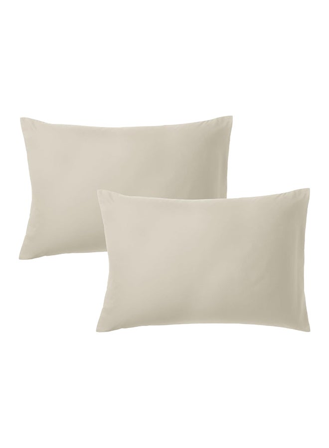 Infinitee Xclusives Premium Beige Queen Pillow Cases - 2 Piece Set Pillow Cover - Soft Brushed Microfiber Fabric - Pillow Cases Standard Size (20x30 Inches) by Infinitee Xclusives  - Image 1
