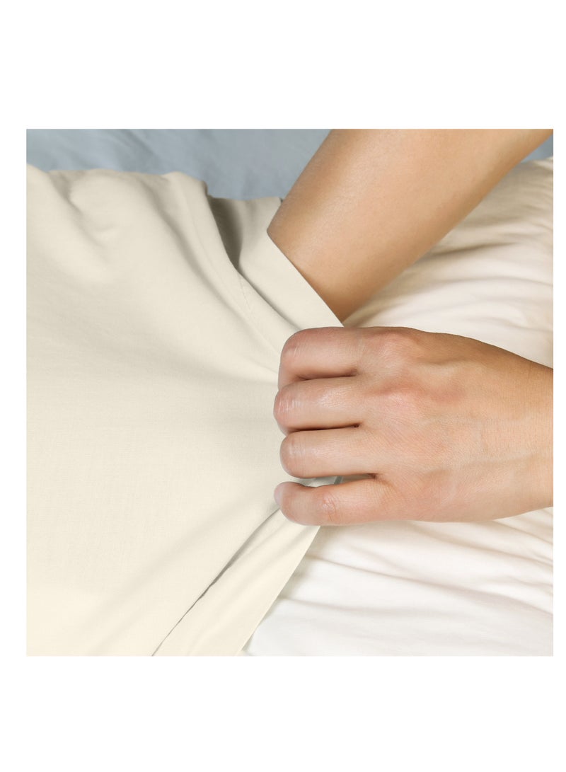 Infinitee Xclusives Premium Beige Queen Pillow Cases - 2 Piece Set Pillow Cover - Soft Brushed Microfiber Fabric - Pillow Cases Standard Size (20x30 Inches) by Infinitee Xclusives  - Image 2