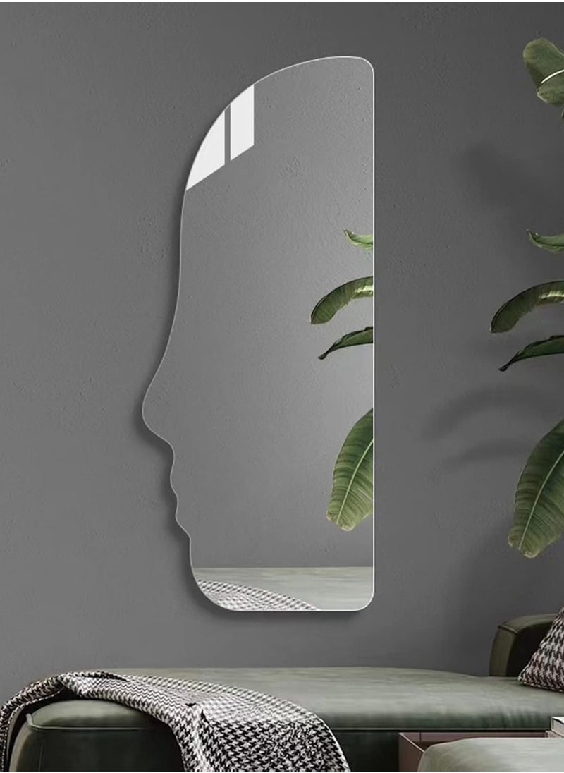 Decorhills Side Face Shape Full Length Makeup Mirror with Floor Stand – 180x60cm Modern Decorative Mirror for Bedroom, Bathroom or Dressing Room – Unique Aesthetic Home Accent Piece  - Image 1