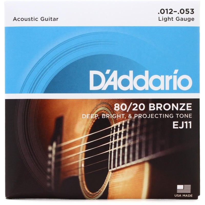 Daddario EJ11 80/20 Bronze Acoustic Guitar Strings Light - 12-53 - Image 1
