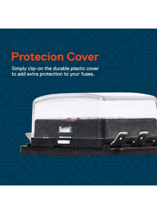 بيوينتي صندوق مصاهر شفرة سداسي الاتجاهات لصمامات شفرة ATC/ATO للسيارات، غطاء حماية مؤشر LED بقوة 100 أمبير، 10-30 فولت تيار مستمر، مناسب للسيارات والشاحنات وعربات الجولف - Image 2