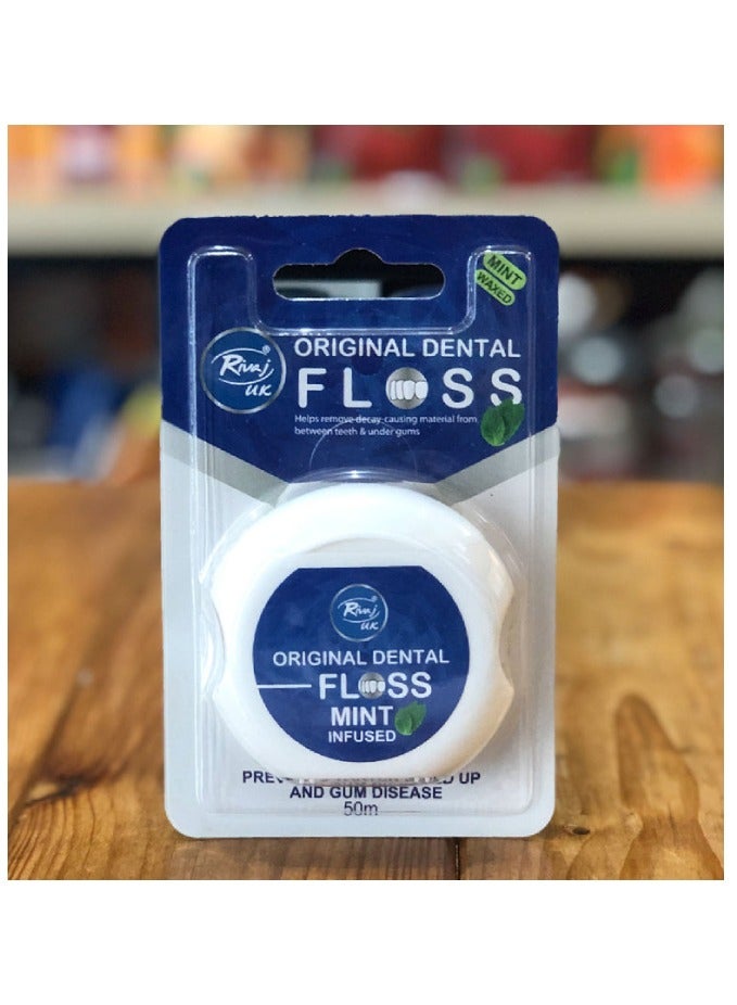 Rivaj UK Mint Infused Original Dental Floss 50m - Image 1