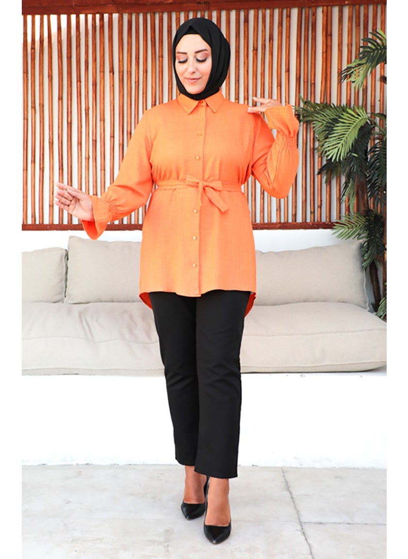 Plus Size Belted Tunic 2033-05 Orange - pzsku/Z3305B4EC7222BB483510Z/45/_/1738801505/a1750d55-4ac1-422a-9864-684cddb1fd41