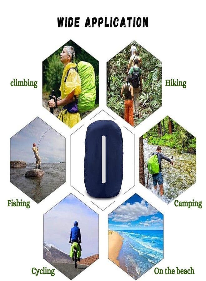 MUTMAIN Reflective Bag Cover Waterproof 40L to 50L PU Coated Rain Cover for Backpack Bags, Suitable Bags for Laptop, School, Tail, Trekking, Travel Bag with Adjustable Buckle and Storage Pouch - Image 3