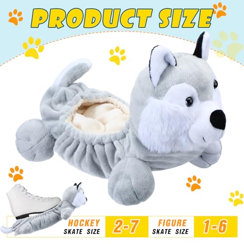 RoundFunny Dog Animal Ice Skate Blade Covers for Hockey Cute Skating Soakers Cover Figure Skate Guards for Winter Skating Accessories Boys Kids Girls Adult - Image 3